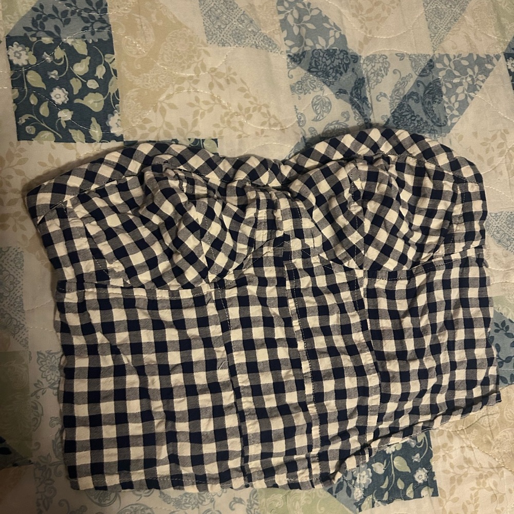 Free People Navy and White Tube Top